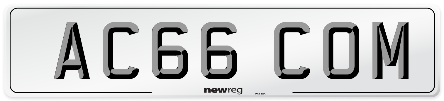 AC66 COM Number Plate from New Reg